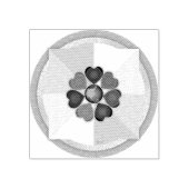 Pastel kleuren & paarse harten kloppen rubberstempel (Afrduk)