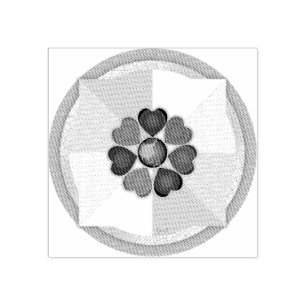 Pastel kleuren & paarse harten kloppen rubberstempel