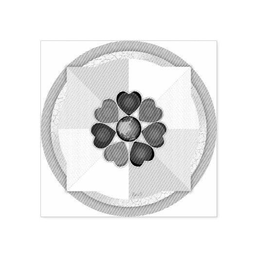 Pastel kleuren & paarse harten kloppen rubberstempel (Afrduk)