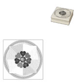 Pastel kleuren & paarse harten kloppen rubberstempel (Gestempeld)