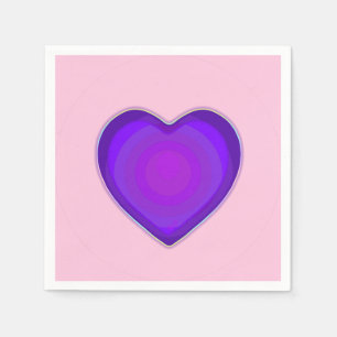 Pastel kleuren & paarse harten kloppen servet