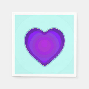 Pastel kleuren & paarse harten kloppen servet