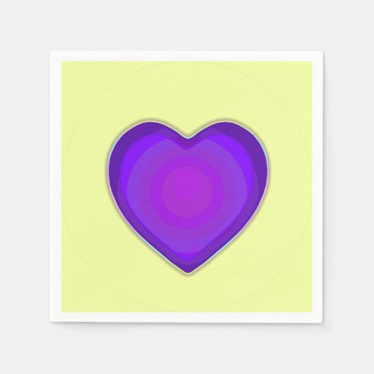 Pastel kleuren & paarse harten kloppen servet (Voorkant)