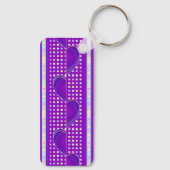 Pastel kleuren & paarse harten kloppen sleutelhanger (Achterkant)