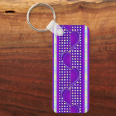 Pastel kleuren & paarse harten kloppen sleutelhanger (Voorkant)