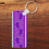 Pastel kleuren & paarse harten kloppen sleutelhanger (Achterkant)