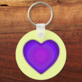 Pastel kleuren & paarse harten kloppen sleutelhanger (Achterkant)