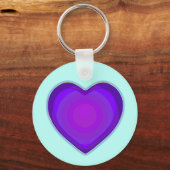 Pastel kleuren & paarse harten kloppen sleutelhanger (Voorkant)