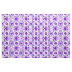 Pastel kleuren & paarse harten kloppen stof