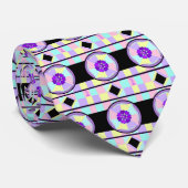 Pastel kleuren & paarse harten kloppen stropdas (Opgerold)