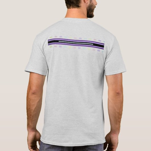 Pastel kleuren & paarse harten kloppen t-shirt (Achterkant)