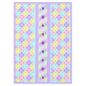 Pastel kleuren & paarse harten kloppen tafelkleed (Voorkant)