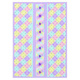 Pastel kleuren & paarse harten kloppen tafelkleed