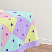Pastel kleuren & paarse harten kloppen tafelkleed (Voorbeeld)