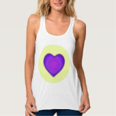 Pastel kleuren & paarse harten kloppen tanktop (Voorkant)