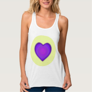 Pastel kleuren & paarse harten kloppen tanktop