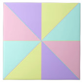 Pastel kleuren & paarse harten kloppen tegeltje (Voorkant)