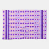 Pastel kleuren & paarse harten kloppen theedoek (Horizontaal)
