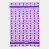 Pastel kleuren & paarse harten kloppen theedoek (Verticaal)
