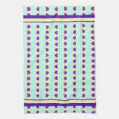 Pastel kleuren & paarse harten kloppen theedoek (Verticaal)