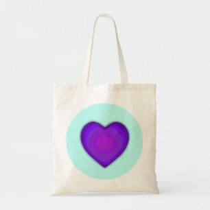 Pastel kleuren & paarse harten kloppen tote bag
