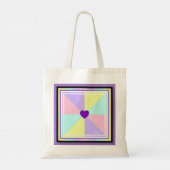 Pastel kleuren & paarse harten kloppen tote bag (Achterkant)