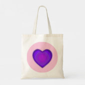 Pastel kleuren & paarse harten kloppen tote bag (Achterkant)