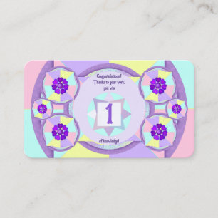 Pastel kleuren & paarse harten kloppen visitekaartje