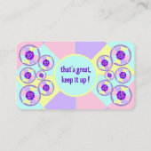 Pastel kleuren & paarse harten kloppen visitekaartje (Achterkant)