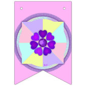 Pastel kleuren & paarse harten kloppen vlaggetjes (Eerste vlag)