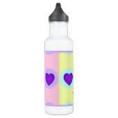 Pastel kleuren & paarse harten kloppen waterfles  (Rechts)