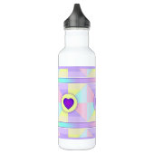 Pastel kleuren & paarse harten kloppen waterfles  (Links)