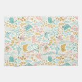 Pastel kleuren Pasen symbolen patroon Theedoek (Horizontaal)