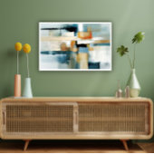 Pastel kleuren penseelstreken abstracte geometrisc poster