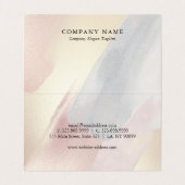 Pastel kleuren penseelstreken achtergrond 2 visitekaartje (Binnenkant ongevouwen)
