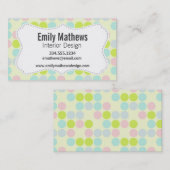 Pastel-kleuren, puntpatroon visitekaartje (Voorkant / Achterkant)