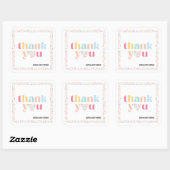 Pastel Kleuren Regenboog Baby shower Dank u gunst Vierkante Sticker (Vel)