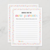 Pastel Kleuren Regenboog Baby shower Ouders Advies (Voorkant / Achterkant)