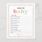 Pastel Kleuren Regenboog Baby shower Wensen voor B (Voorkant)