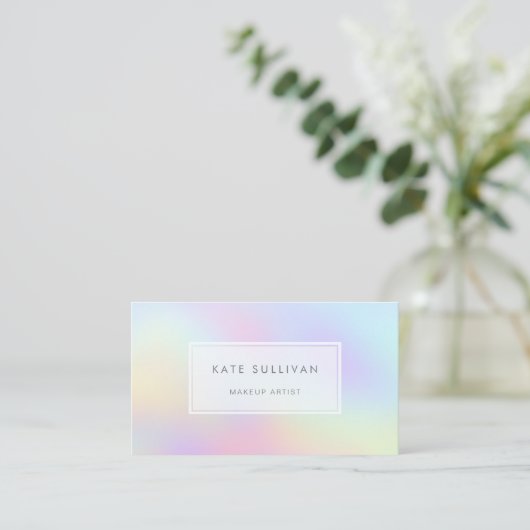 · Pastel kleuren regenboog make-up artiest Visitekaartje (Staand voorkant)