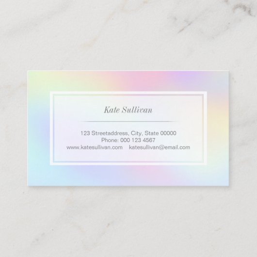 · Pastel kleuren regenboog make-up artiest Visitekaartje (Achterkant)