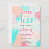 Pastel kleuren schilderij verjaardag uitnodiging (Voorkant)