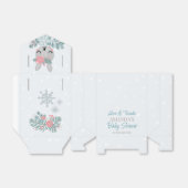 Pastel kleuren sneeuwbollig baby shower bedankdoosjes (Uitgevouwen)