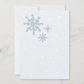 Pastel kleuren sneeuwbollig baby shower kaart (Achterkant)