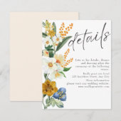 Pastel kleuren Spring Garden Wildflower bruiloft Informatiekaartje (Voorkant / Achterkant)