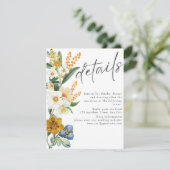 Pastel kleuren Spring Garden Wildflower bruiloft Informatiekaartje (Staand voorkant)