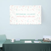 Pastel Kleuren Sprinkles Witte Taart Decoreren Spandoek (Beurs)