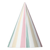 Pastel Kleuren Strepen Circus Kinderen Verjaardag Feesthoedjes (Achterkant)