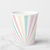 Pastel Kleuren Strepen Circus Kinderen Verjaardag Papieren Bekers (Voorkant)