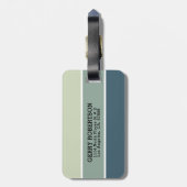 Pastel kleuren strepen patroon bagagelabel (Achterkant verticaal)